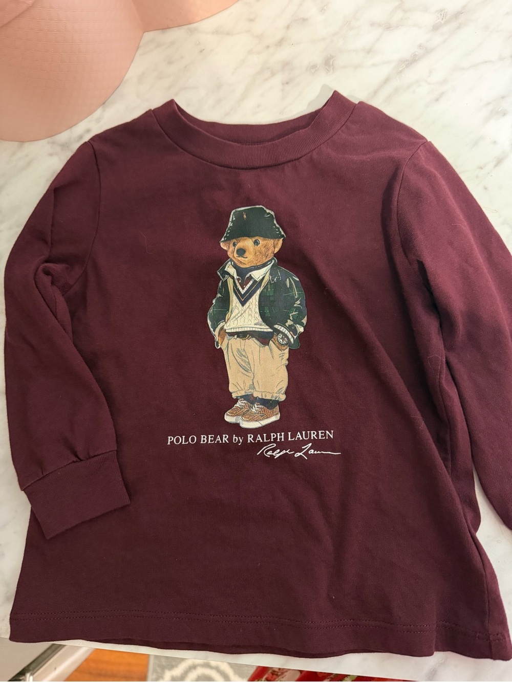 Ralph Lauren Kids Polo Bear Long-Sleeve Tee - Burgundy